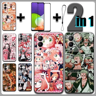 2 合 1 適用於 Infinix Note 12 G96 手機殼帶鋼化玻璃陶瓷螢幕保護膜動漫