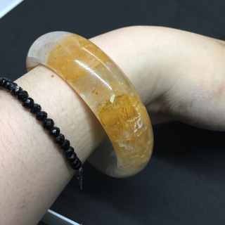 天然異象黃膠花水晶手鐲 60.2口*19.6mm*9.6mm