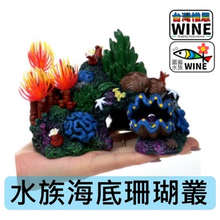 WINE臺灣惟恩 微景觀 海底珊瑚叢 珊瑚叢 珊瑚 海螺 貝殼 假山 水草 多肉 盆栽 造景 水族 魚缸造景 珊瑚礁
