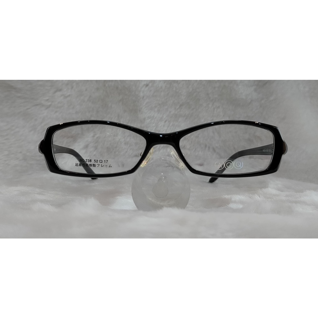 閃亮眼鏡館 韓國製造 TR90光學鏡框 鼻墊款 超彈性樹脂 加寬型  超輕 不變形 不外擴 238 黑色