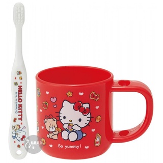 ♡松鼠日貨♡日本 正版 skater kitty 兒童 3-5歲 牙刷 漱口杯 水杯 杯子