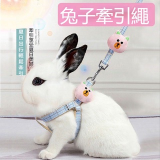 兔子牽引繩 溜兔子牽引繩 防掙脫外出專用 小侏儒兔子防咬繩 可調節 栓遛兔繩子 兔子用品