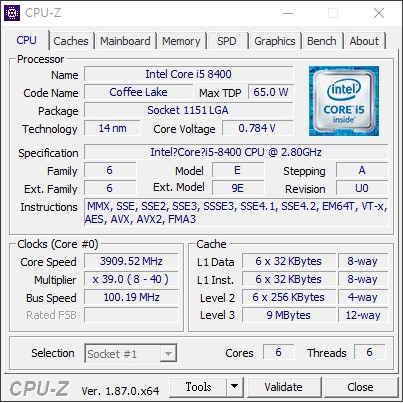 Intel i5 8400(有內顯) 1151 ASUS Z370-P 9400 9500 9600 F 8400 參考