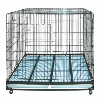 台灣製 3台尺 折合式靜電粗線烤漆籠 中型狼犬籠 狗籠 DK-0617（單門，側開，附輪）3X2尺，每件4,385元