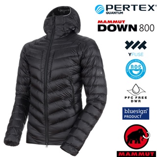 【MAMMUT 長毛象】亞洲限定 男款輕量保暖防風防潑連帽羽絨外套 Broad Peak IN.夾克 黑 01140