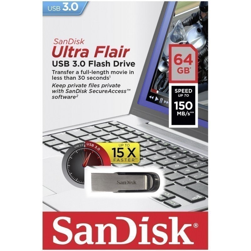 SanDisk 64GB CZ73 Ultra Flair USB 3.0 高速隨身碟