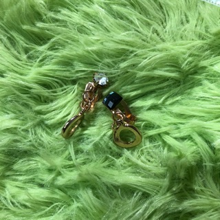 💍💍圓圈時尚耳環❇️「無痛」✅帶鑽垂墜式耳環 👉夾式耳環 ‼️全新僅試戴拍照