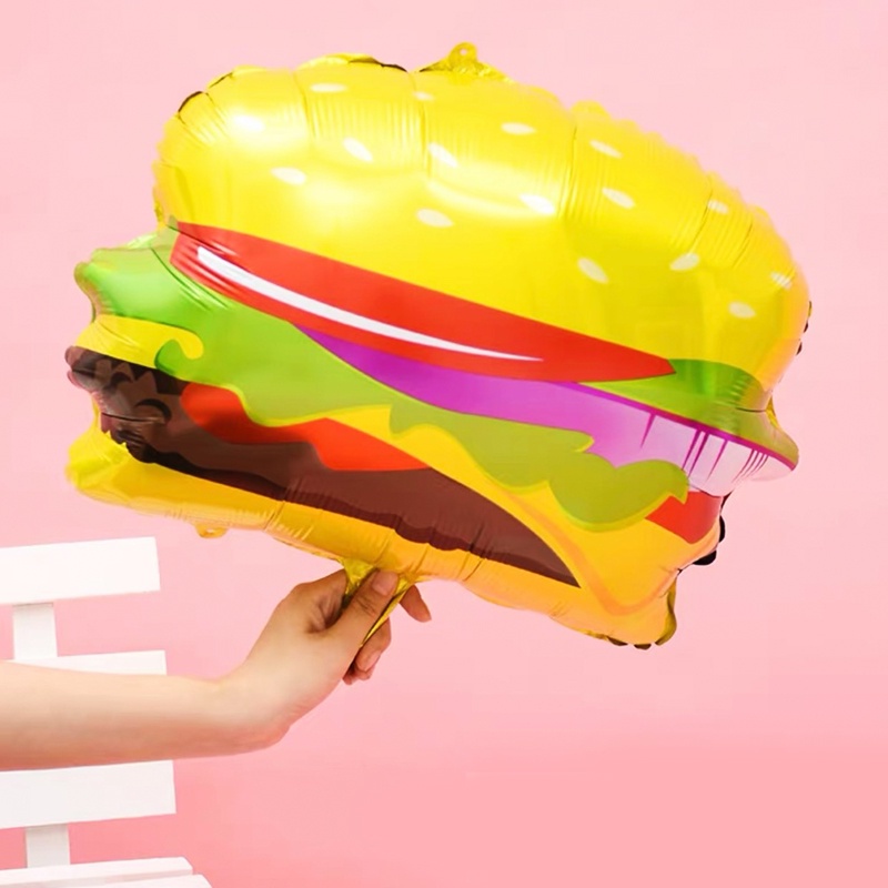 🎈現貨【漢堡 造型氣球】 披薩 美食 漢堡包 爆米花 生日 氣球 生日氣球 鋁箔氣球 生日佈置 生日派對 派對佈置 佈置