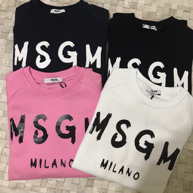 現貨在台 全新正品 MSGM 經典衛衣 黑/白/粉 14y 女M