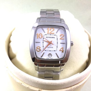 日本 TIVOLINA 高帽子 藍寶石玻璃 白色金字面盤 不鏽鋼錶帶 大女錶 MKW3655-G