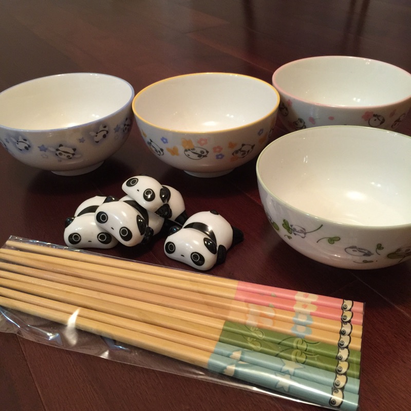 趴趴熊碗筷餐具組(碗4、筷4、筷架4)