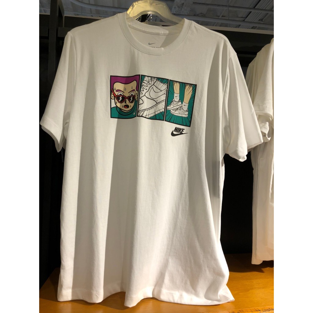 NIKE T恤 NSW Tee 運動 休閒短T 男 圓領 棉質 基本款 穿搭 漫畫 白彩 CT6528-100