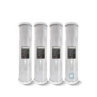 CLEAN PURE 20英吋大胖壓縮柱狀活性碳濾心(4支入) 台灣製造 SGS食品級認證 全戶過濾 水塔