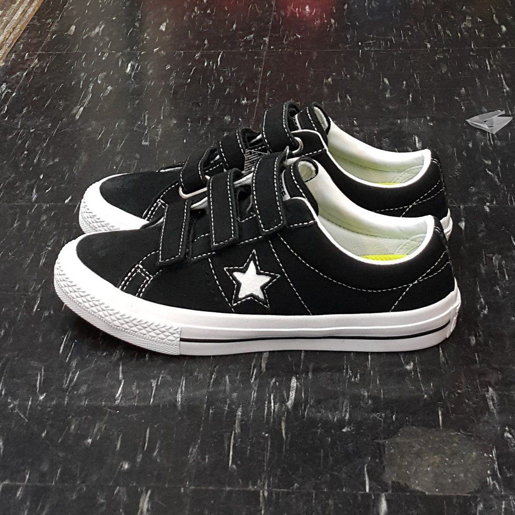 Converse One Star 3V 魔鬼氈黑色黑白白色麂皮LUNARLON 鞋墊656131C | 蝦皮購物