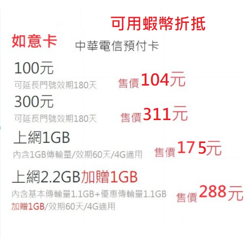 中華電信如意卡3g 4g 代儲通話金上網流量100元300元代儲值需提供儲值手機號碼 蝦皮購物