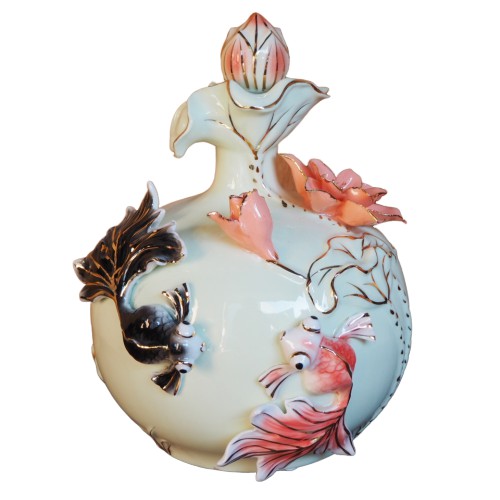 福利品 手工浮雕金魚小酒瓶金魚擺飾金魚聚寶瓶工藝品裝飾擺件 蝦皮購物