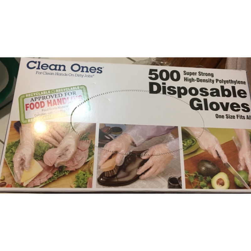 好市多 costco Clean ones拋棄式塑膠手套 500入