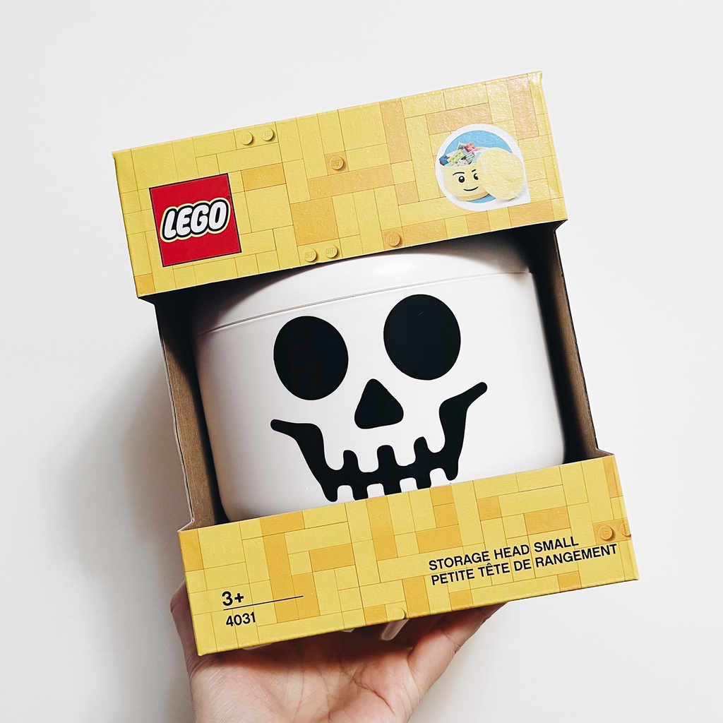 【全新】LEGO 樂高 萬聖節  骷髏  黑白 人偶頭造型 收納盒 4031