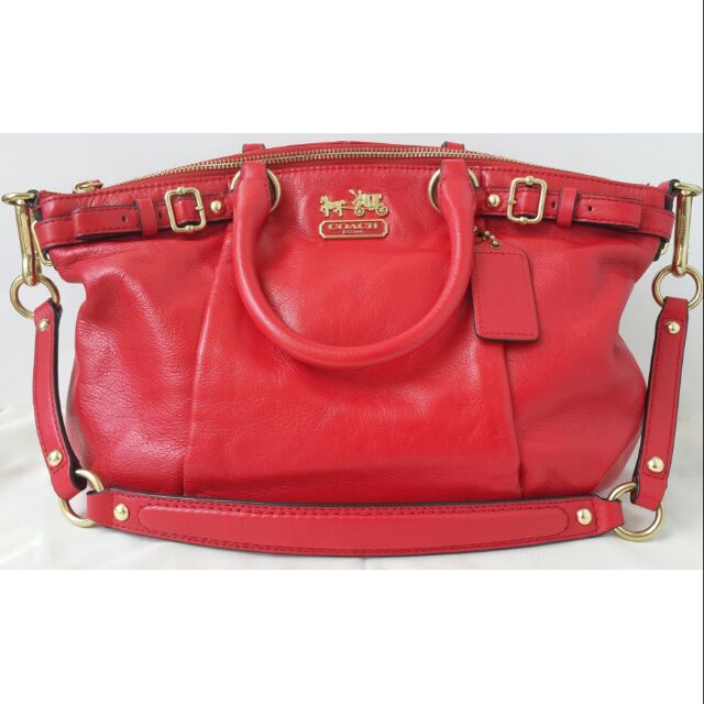 COACH Madison Leather Sophia Satchel 18609 紅色手提包肩背包