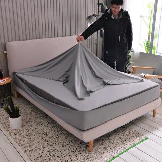 【思熠家居】六面全包純棉床包 素色床包 防滑 單人床包 雙人床包 保潔墊 床單 床罩 吸濕透氣 抗菌防蟎