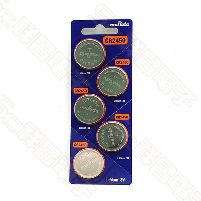 【祥昌電子】MuRata 村田 專業用鈕釦型鋰電池3V CR2450 (1入)