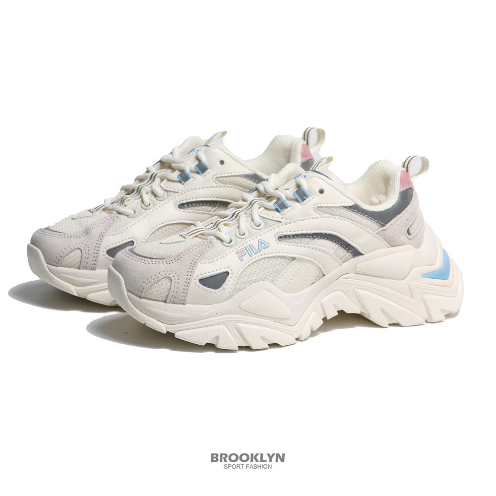 FILA 休閒鞋 INTREATION LIGHT 米白 粉藍 增高 老爹鞋 女 (布魯克林) 4C111W152