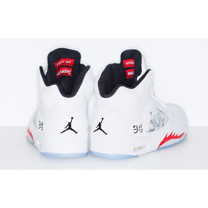 Nike Air Jordan 5 x Supreme WHITE 喬丹 