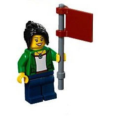 LEGO 樂高 中國節慶 80103 端午節限定 龍舟比賽 拆賣 單售 女性 人偶 紅色旗幟 觀眾A