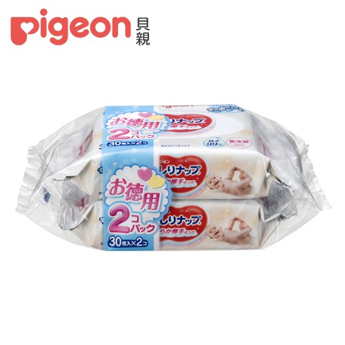 【Pigeon 貝親】加厚型純水濕巾30抽/2入