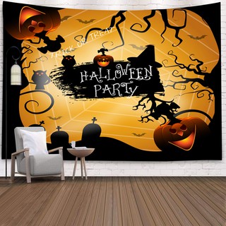 原創高清》ins背景布萬聖節halloween party掛布床頭牆布裝飾畫網紅掛毯 