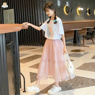 女大童套裝 大童韓版套裝 大女童夏裝連衣裙2021新款網紅洋氣公主裙女孩夏季套裝兒童裝裙子