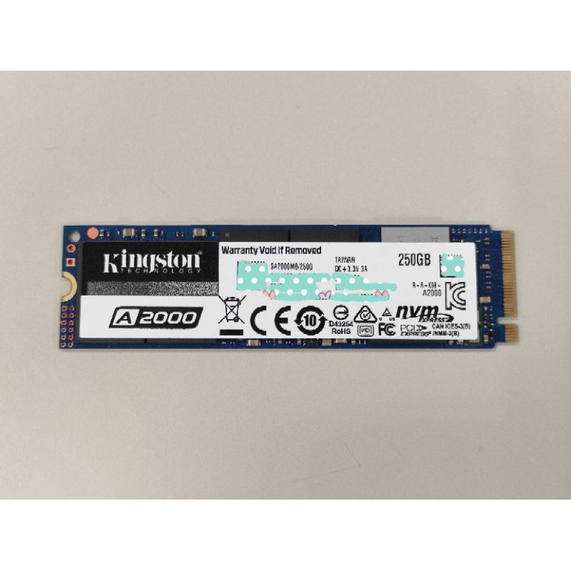 Kingston A2000 NVMe PCIe SSD 250GB