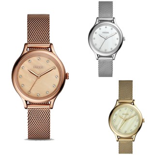 FOSSIL Laney 米蘭編織 讚石切割面設計 女錶36MM【 Watch On-line Store 】