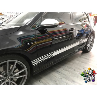 【可樂彩貼車體包膜】福斯Golf R-側裙線條