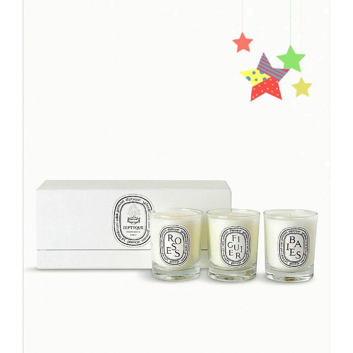 |英國正品®diptyque| 70g經典蠟燭禮盒/漿果、玫瑰、無花果、炭木、含羞草、茉莉花、35g迷你蠟燭