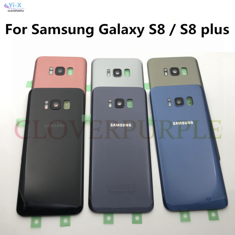 適用於 Samsung Galaxy S8 G950 S8 plus G955 電池後蓋門殼 + 耳攝像頭玻璃鏡頭框更換