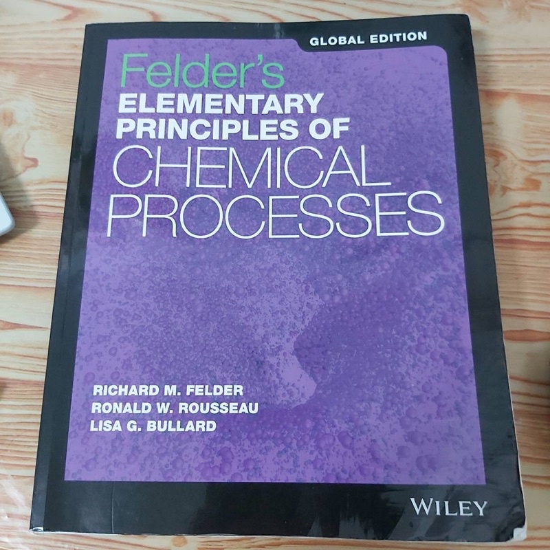 Elementary Principles Of Chemical Processes 質能均衡（二手書）