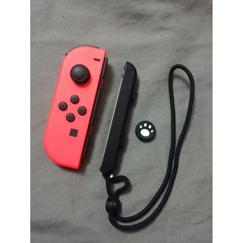 《野獸派》NS Nintendo Switch joy-con 左手手把 霓虹橘 + 手腕帶 + 貓掌類比套