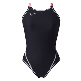 MIZUNO EXER SUITS 女泳衣 連身中叉泳衣 附掛鉤 N2MA826076 黑X紅【iSport商城】