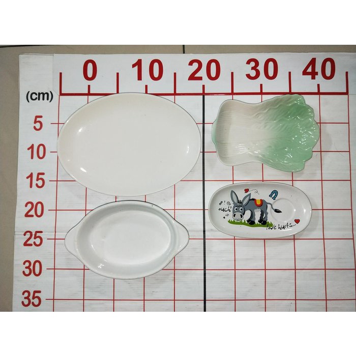 陶瓷盤 碟盤 3個80元 大同白色陶瓷菜盤 焗烤盅 強化瓷器 雙耳橢圓烤盤 焗烤盤 白菜造型瓷盤