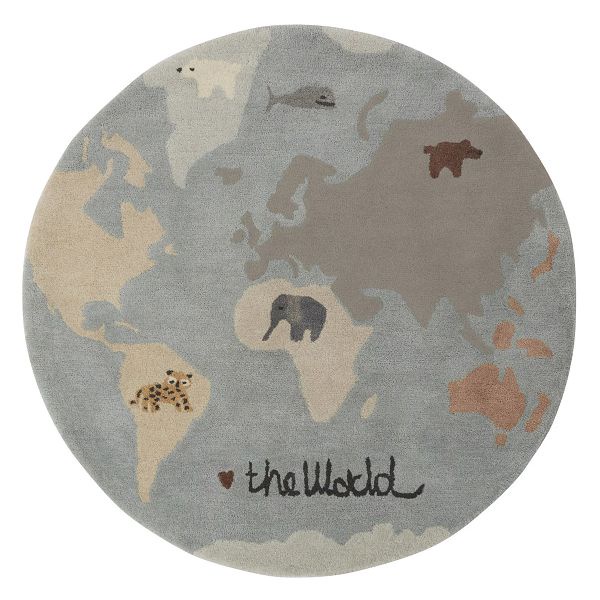 丹麥 OYOY 造型手工羊毛地毯-世界動物地圖【麗兒采家】