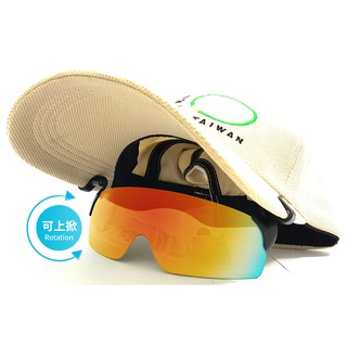 德國 寶麗來偏光鏡片膜 鴨舌帽 棒球帽適用 雙邊夾帽 輕量防風太陽眼鏡 可掀 一片式 抗UV400 符合CNS標準