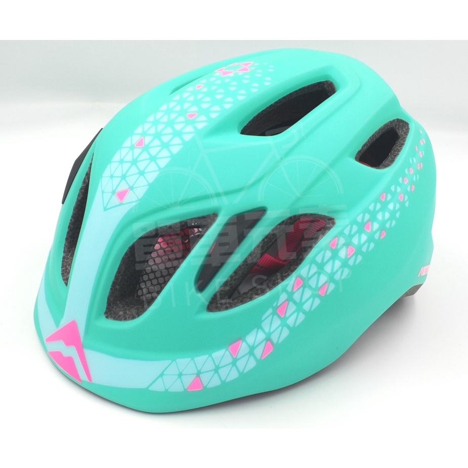 【單車元素】MERIDA 美利達 兒童安全帽 KB18 有警示燈 自行車 滑步車 安全帽 50-54cm 綠/粉
