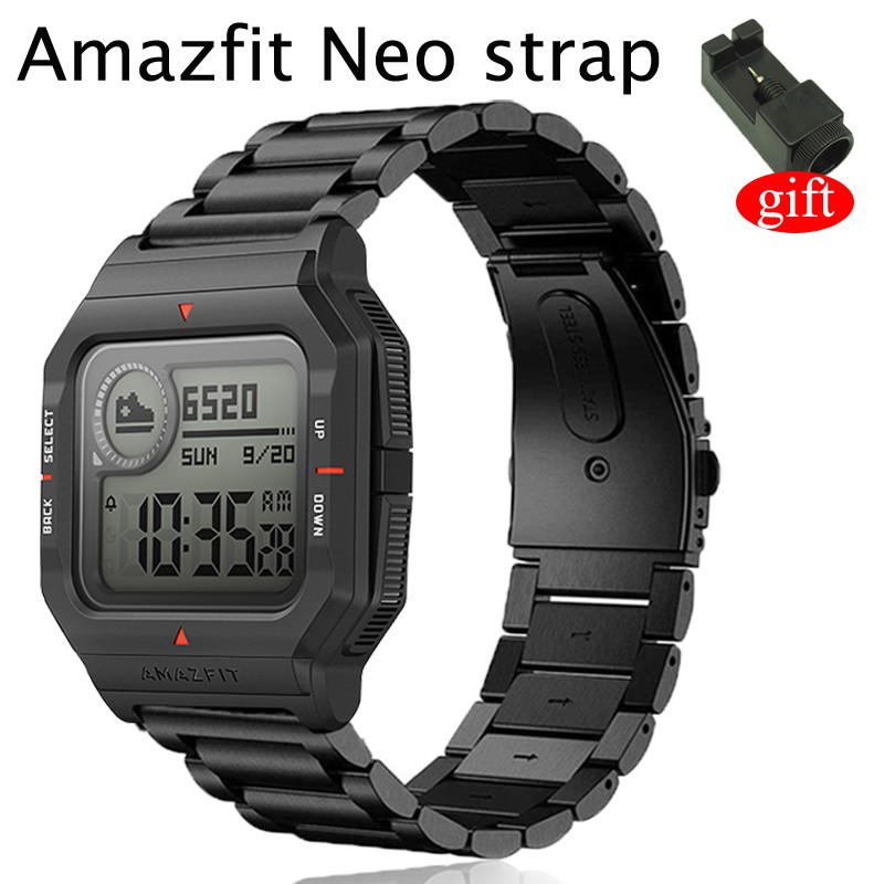 適用於 Amazfit Neo 錶帶的不銹鋼可調節 Amazfit 錶帶
