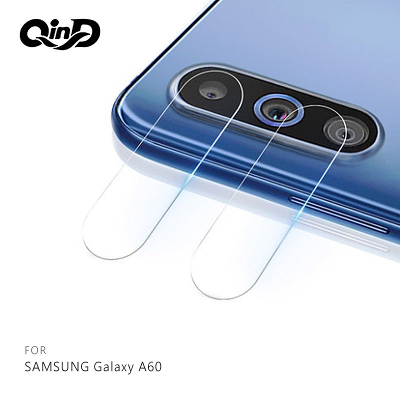 QinD SAMSUNG Galaxy A60/A70 鏡頭玻璃貼(兩片裝) 9H硬度 奈米吸附 鏡頭貼 鏡頭保護貼