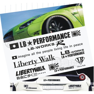 【小韻車材】LB PERFORMANCE 日本 R 汽車改裝 自由步 汽車貼紙 車貼 防水 寬體