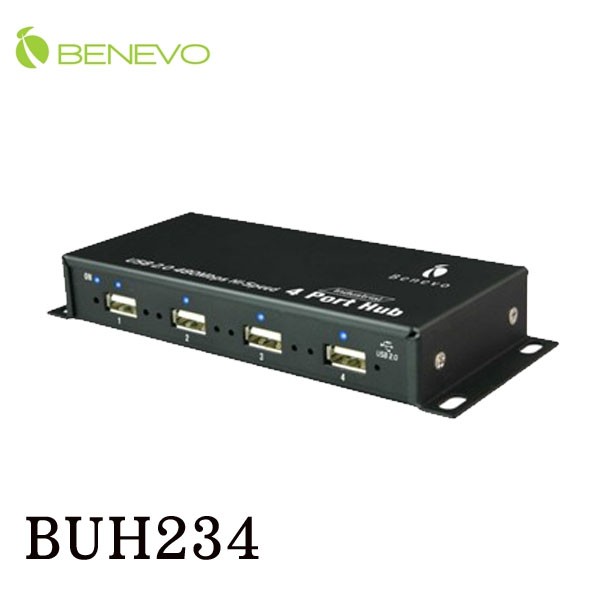 【3CTOWN】含稅 附2A變壓器 BENEVO BUH234 工業級 4埠 USB2.0集線器 HUB
