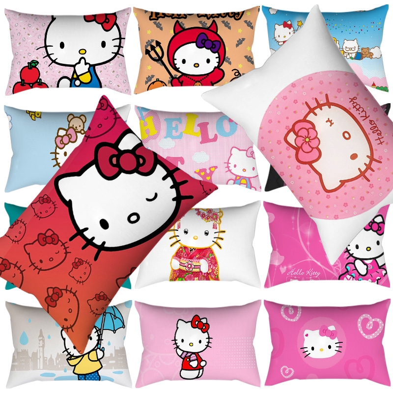 30 * 50cm Hello Kitty 聚酯扔枕頭套裝飾的帆布墊套沙發椅