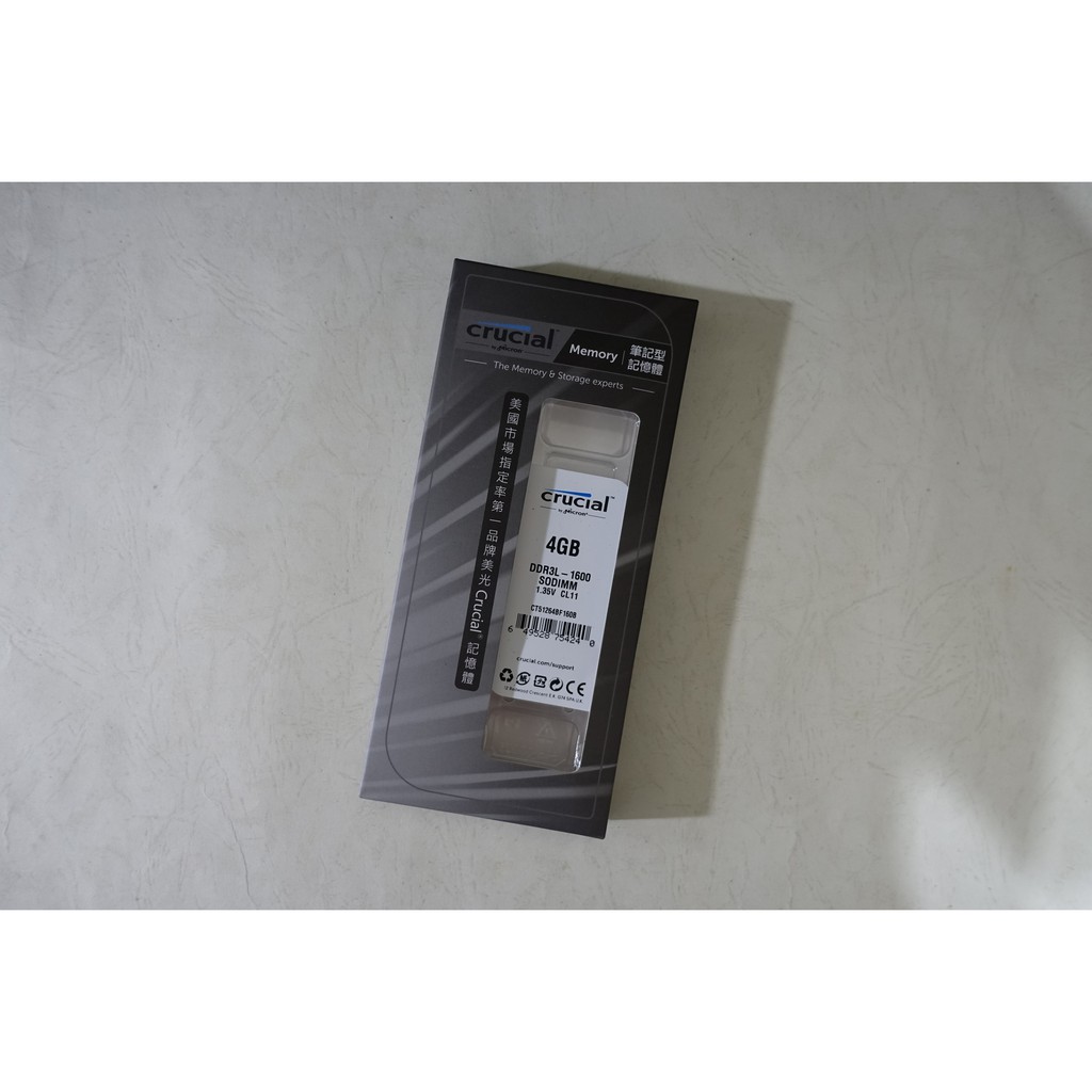 美光 Micron Crucial DDR3L 1600 4G 4GB 1.35V 筆記型 低電壓 終保 筆電 記憶體