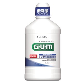 【鎂賣】日本 正台灣代理 GUM 無酒精 溫和 除牙菌班 口氣清新 牙周護理潔齒液 500ml漱口水-草本薄荷